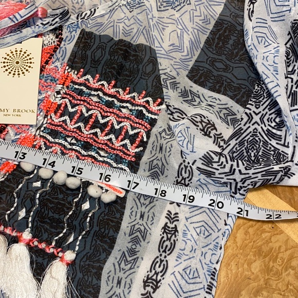 NWT!! Ramy Brook Colorful Embroidered Myra Boho Blouse Size XS Oversized - Picture 4 of 14